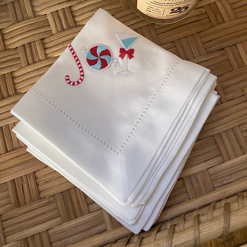 Linen Christmas napkins "Joy" set of 8